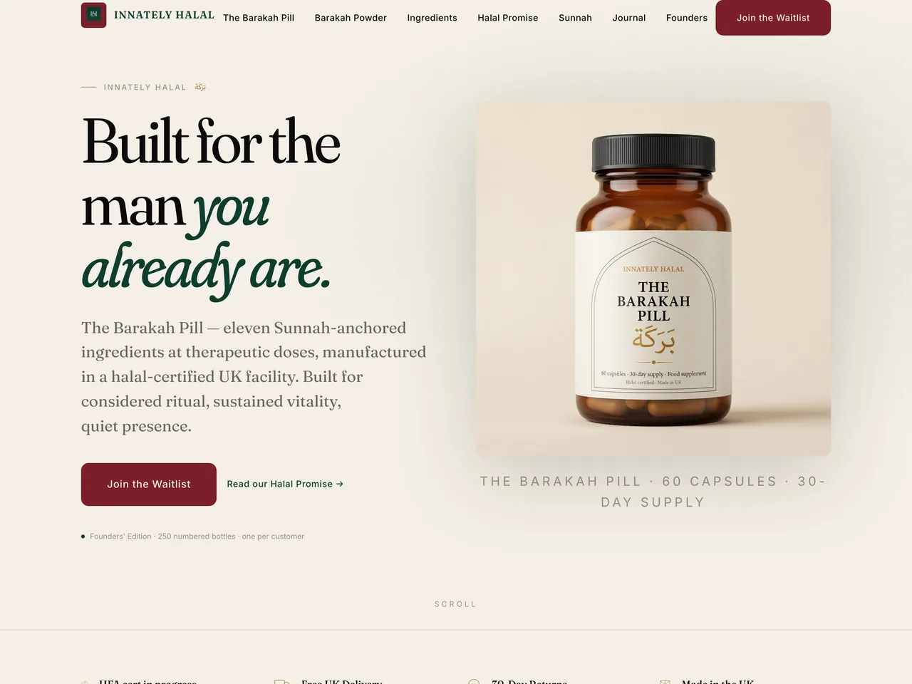 Innately Halal · Barakah Pill homepage