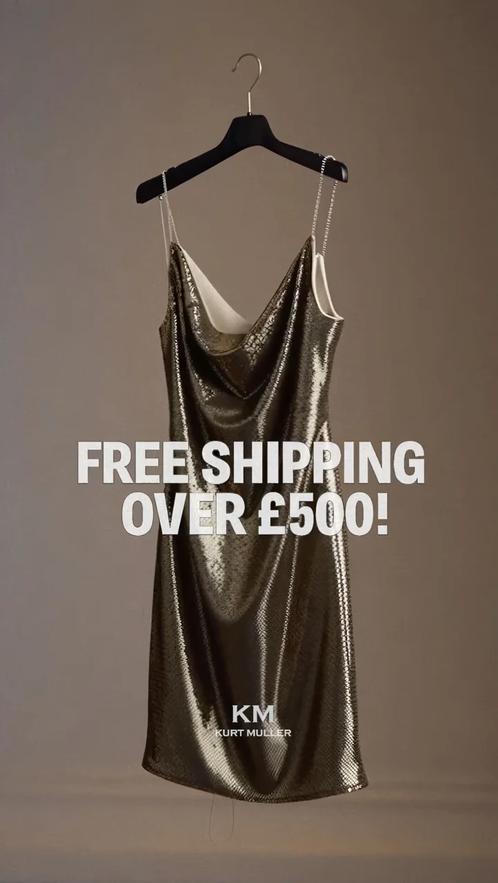 Kurt Muller fashion campaign creative with a free-shipping offer